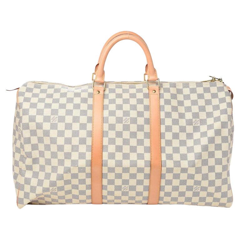 Louis Vuitton Damier Azur Keepall 50 Duffle Bag 48LZ61 For Sale