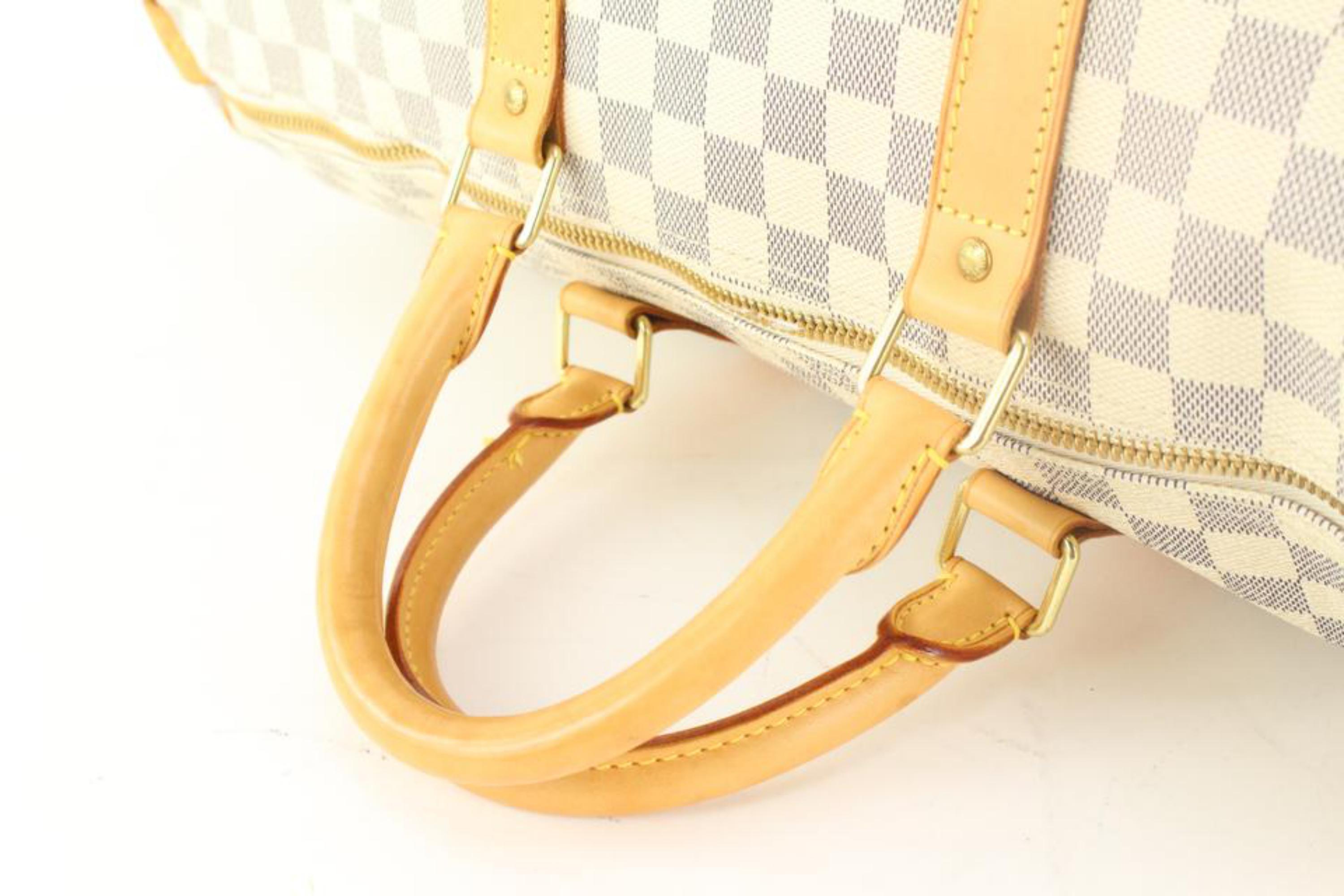 Women's Louis Vuitton Damier Azur Keepall 50 Duffle Bag 52lk62s For Sale