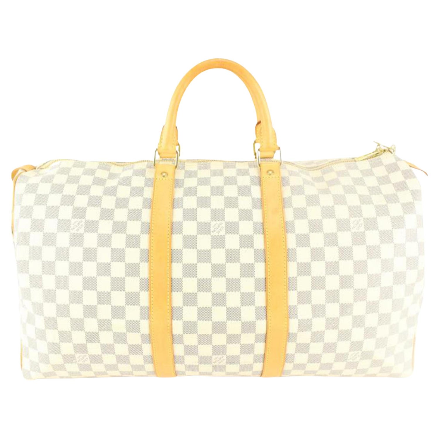Louis Vuitton Natural and Orange Raffia, Beige Keepall 50 Bandouliere For  Sale at 1stDibs