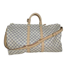 Louis Vuitton Damier Azur Keepall Bandouliere 55 Luggage