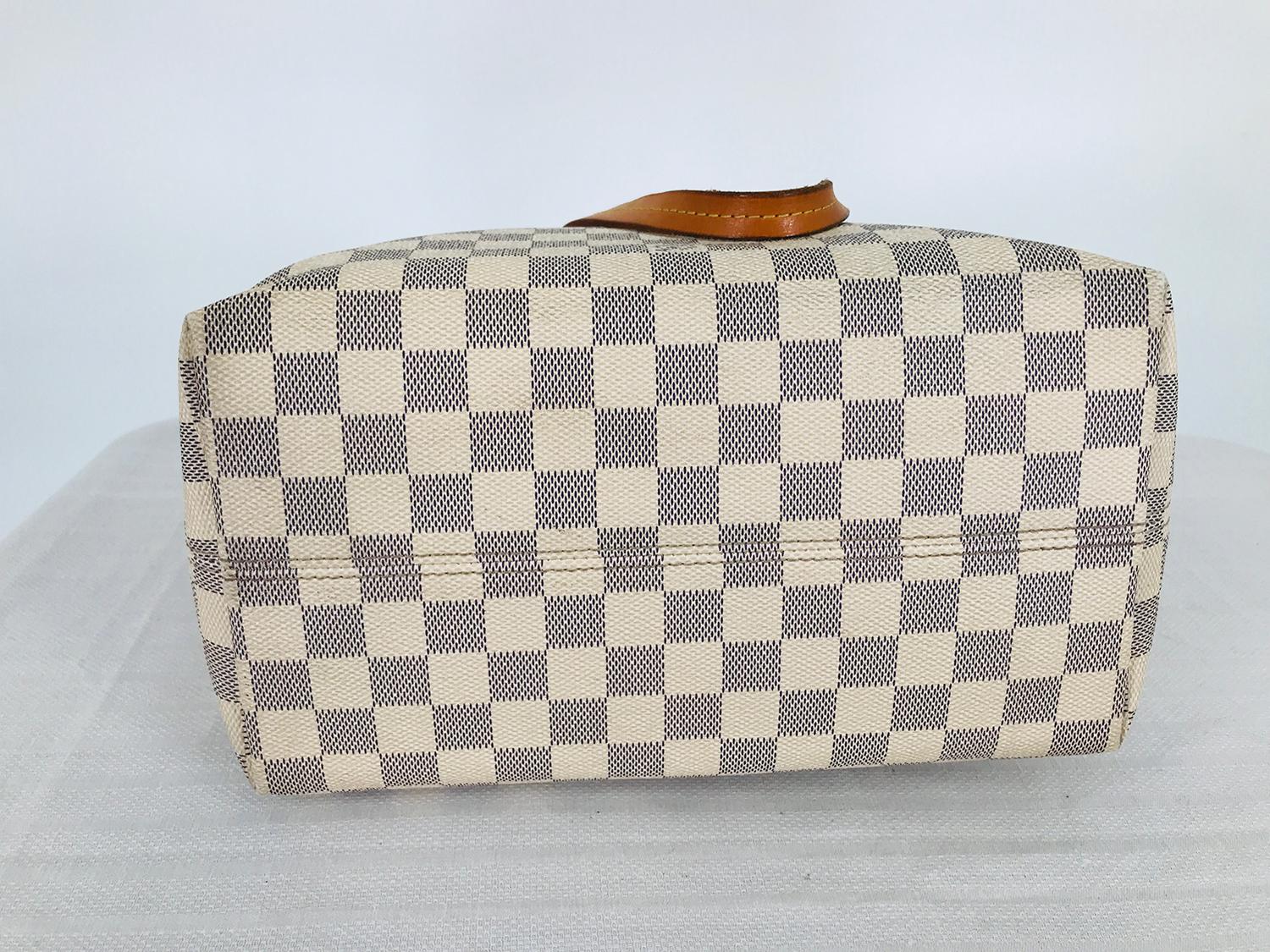 Brown Louis Vuitton Damier Azur Lena Canvas PM Handbag For Sale