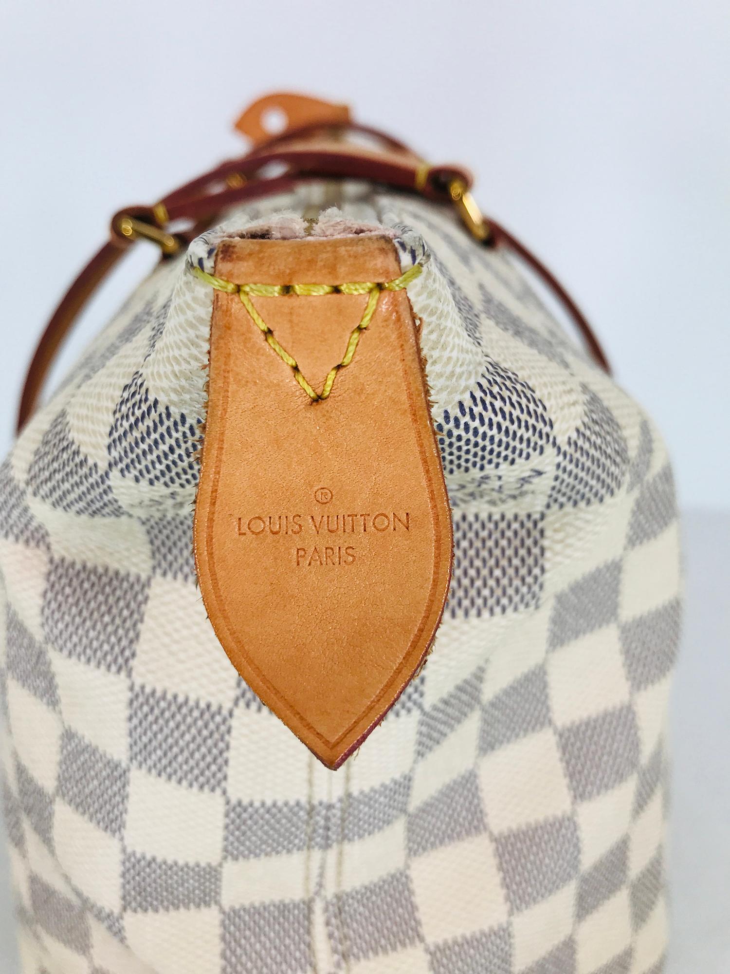 Women's or Men's Louis Vuitton Damier Azur Lena Canvas PM Handbag For Sale