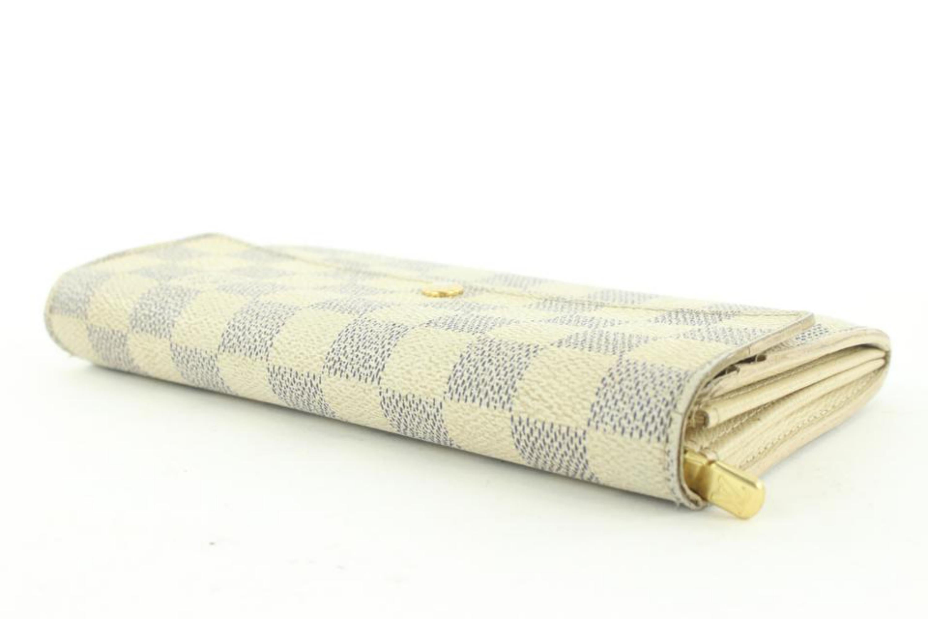 Louis Vuitton Damier Azur Long Sarah Wallet 0LV1116 In Fair Condition In Dix hills, NY