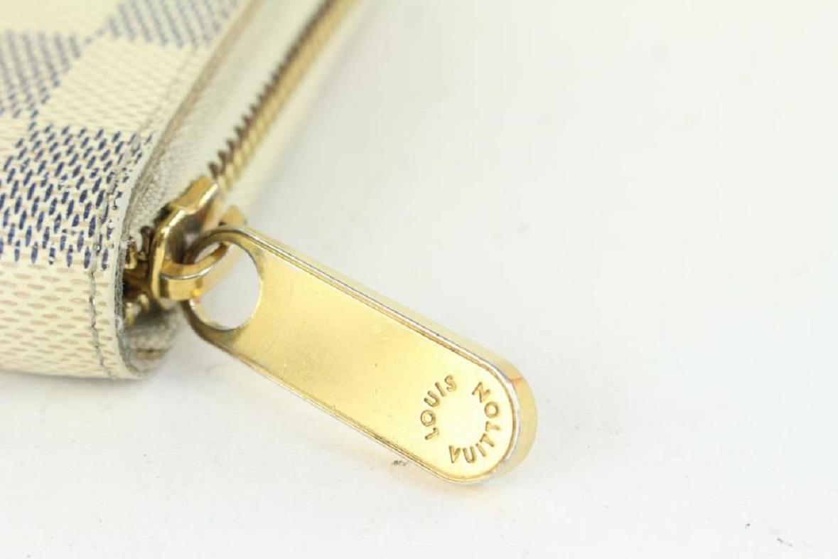 Beige Louis Vuitton Damier Azur Long Zippy Organizer Wallet Zip Around 104lv37