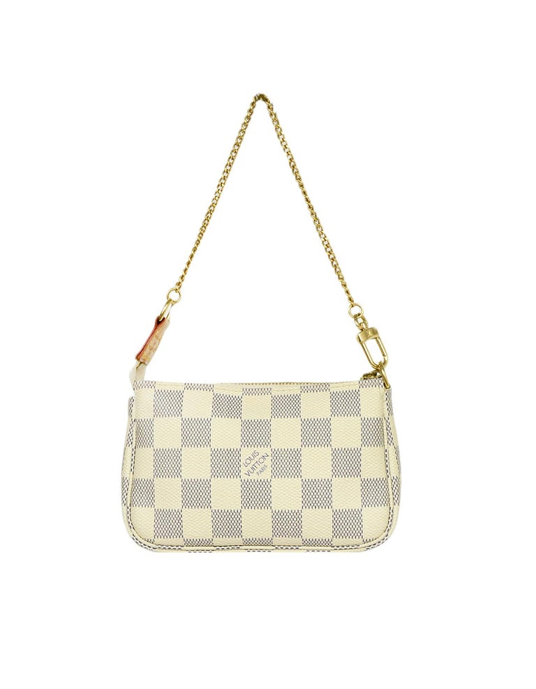 Louis Vuitton Damier Azur Mini Pochette Accessories Bag For Sale at 1stdibs