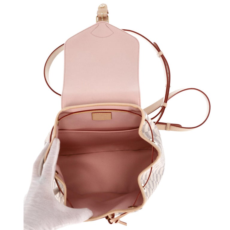 Louis Vuitton Damier Azur Mini Backpack in Beige and Pink-Tan Trim Louis Vuitton Damier Azur Canvas Sperone BB Backpack Bag  main image 3