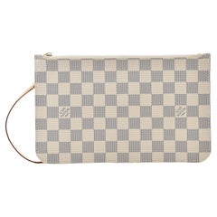 Louis Vuitton Damier Azur Neverfull GM Pochette Beige