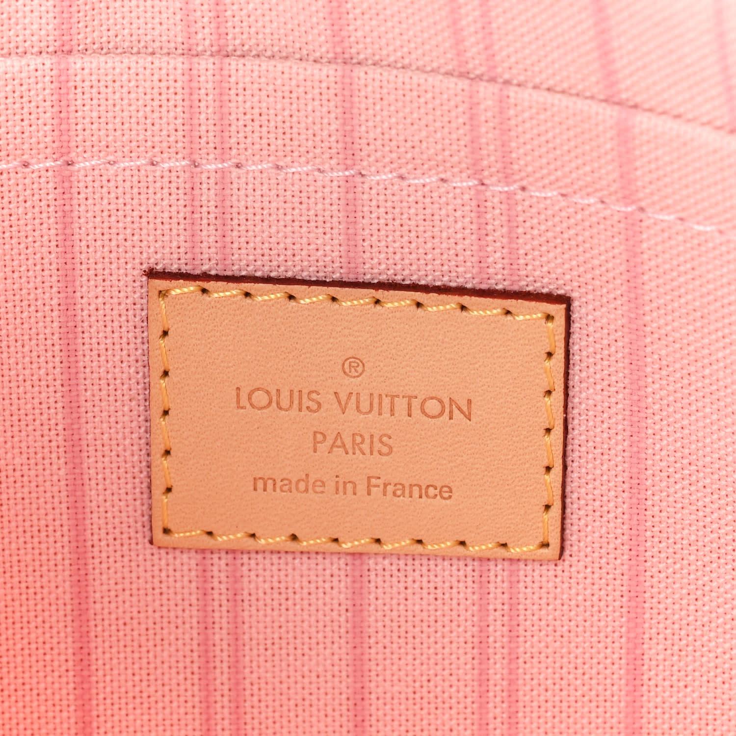 Louis Vuitton Damier Azur Neverfull GM Pochette Rose For Sale 2