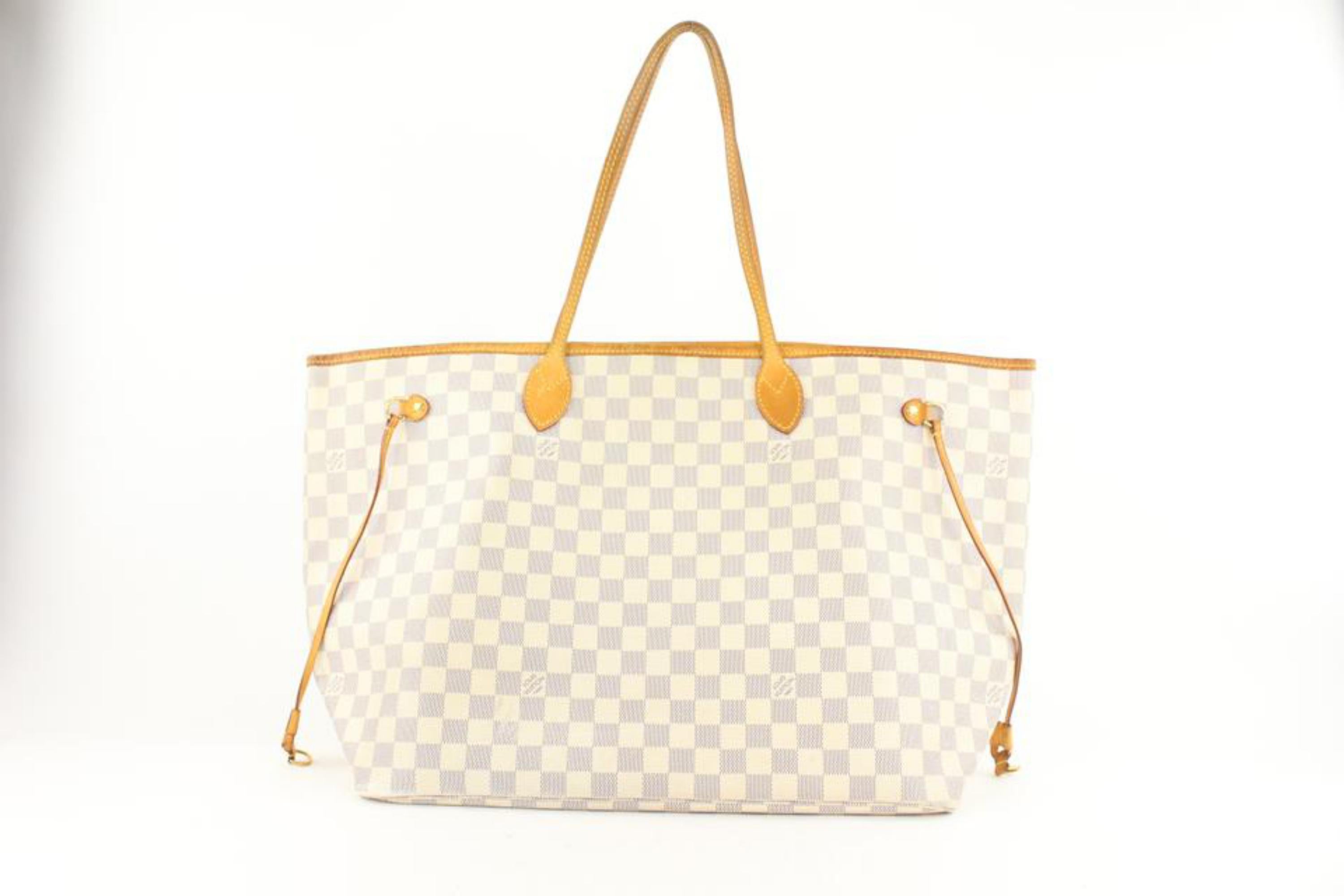White Louis Vuitton Damier Azur Neverfull GM Tote bag Upcycle Ready 2LV48 For Sale