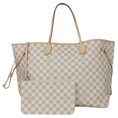 Used Louis Vuitton Damier Azur Neverfull GM Tote Bag w/ Insert