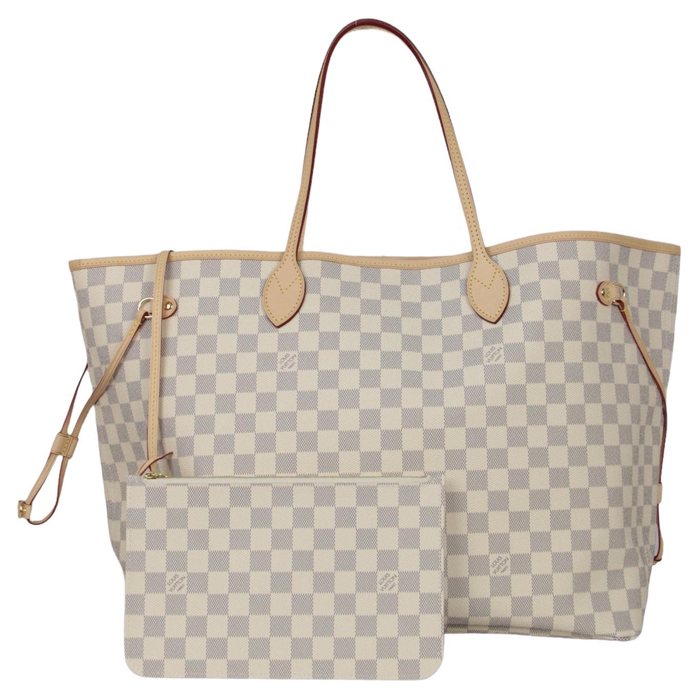 Louis Vuitton Damier Azur Neverfull GM Tote Bag w/ Insert en vente
