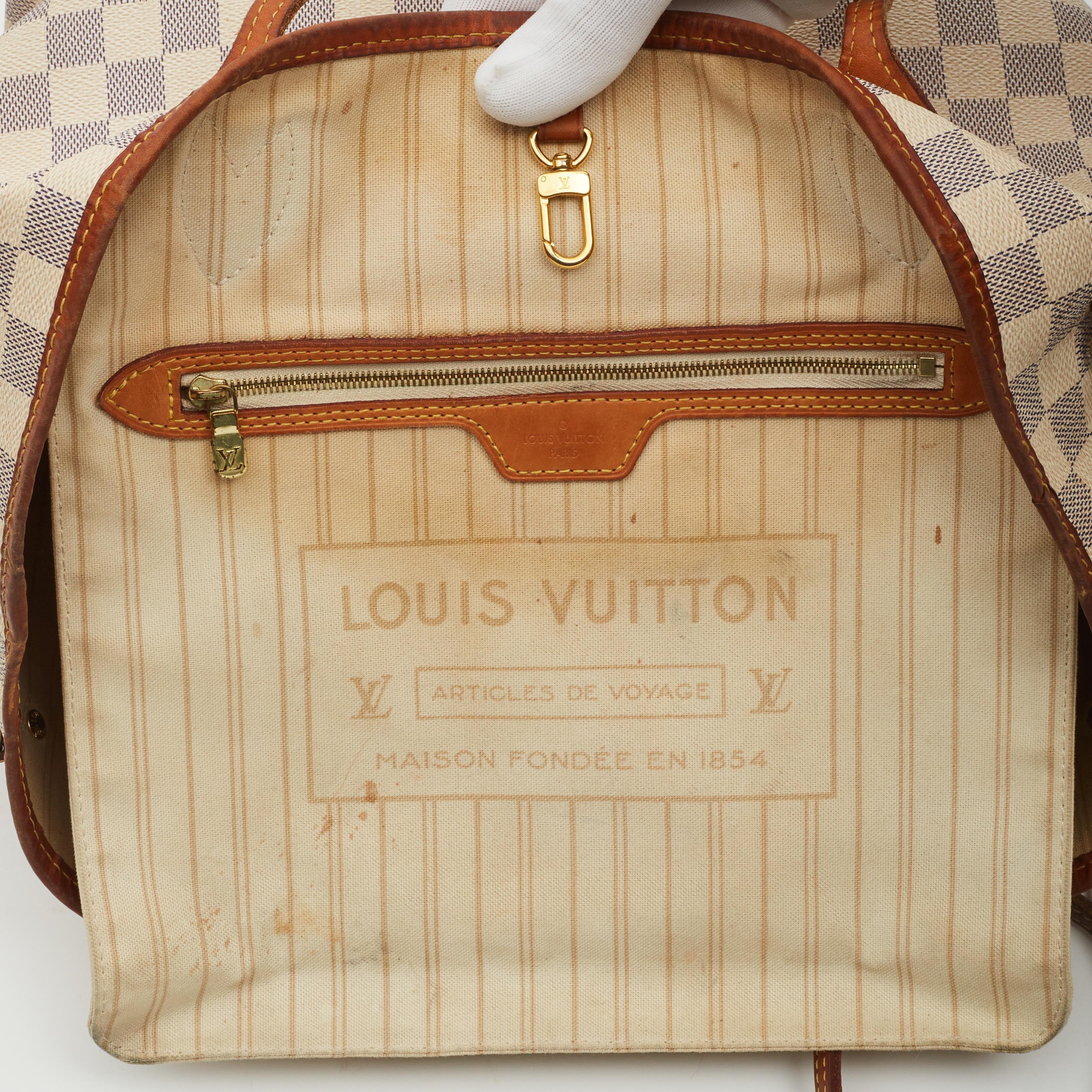 Louis Vuitton Damier Azur Neverfull MM im Angebot 4