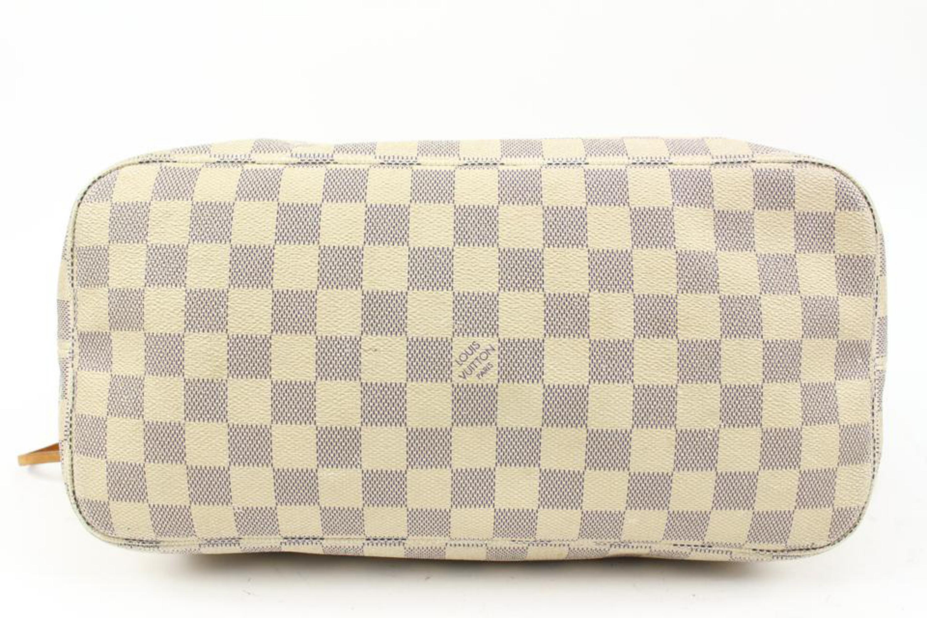 Women's Louis Vuitton Damier Azur Neverfull MM Tote Bag 10lv216s For Sale