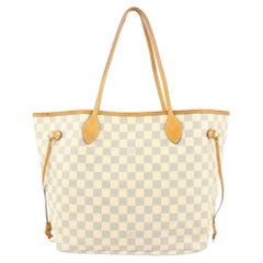 Used Louis Vuitton Damier Azur Neverfull MM Tote Bag s29lv28