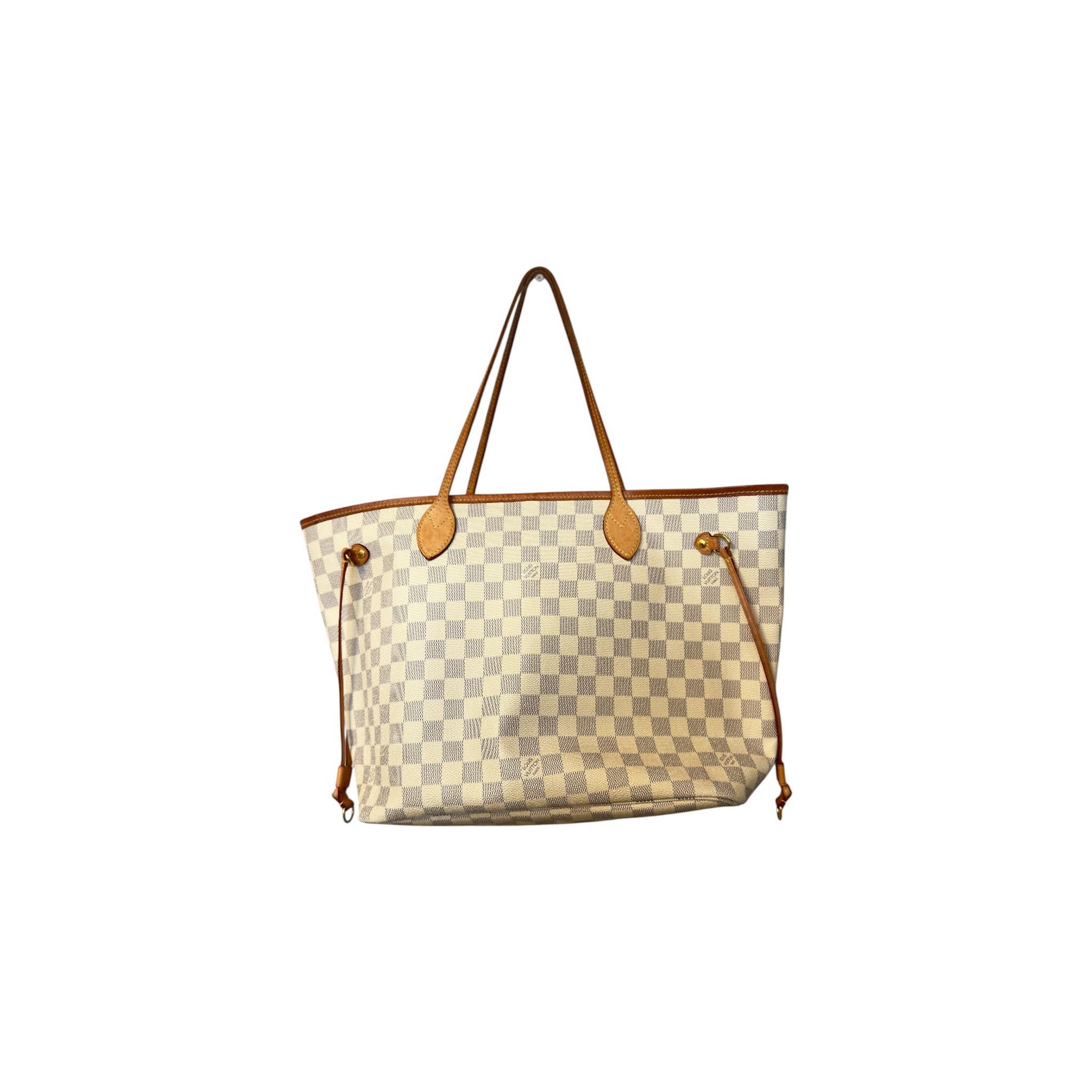 Grigio Louis Vuitton Damier Azur Neverfull MM Tote in vendita