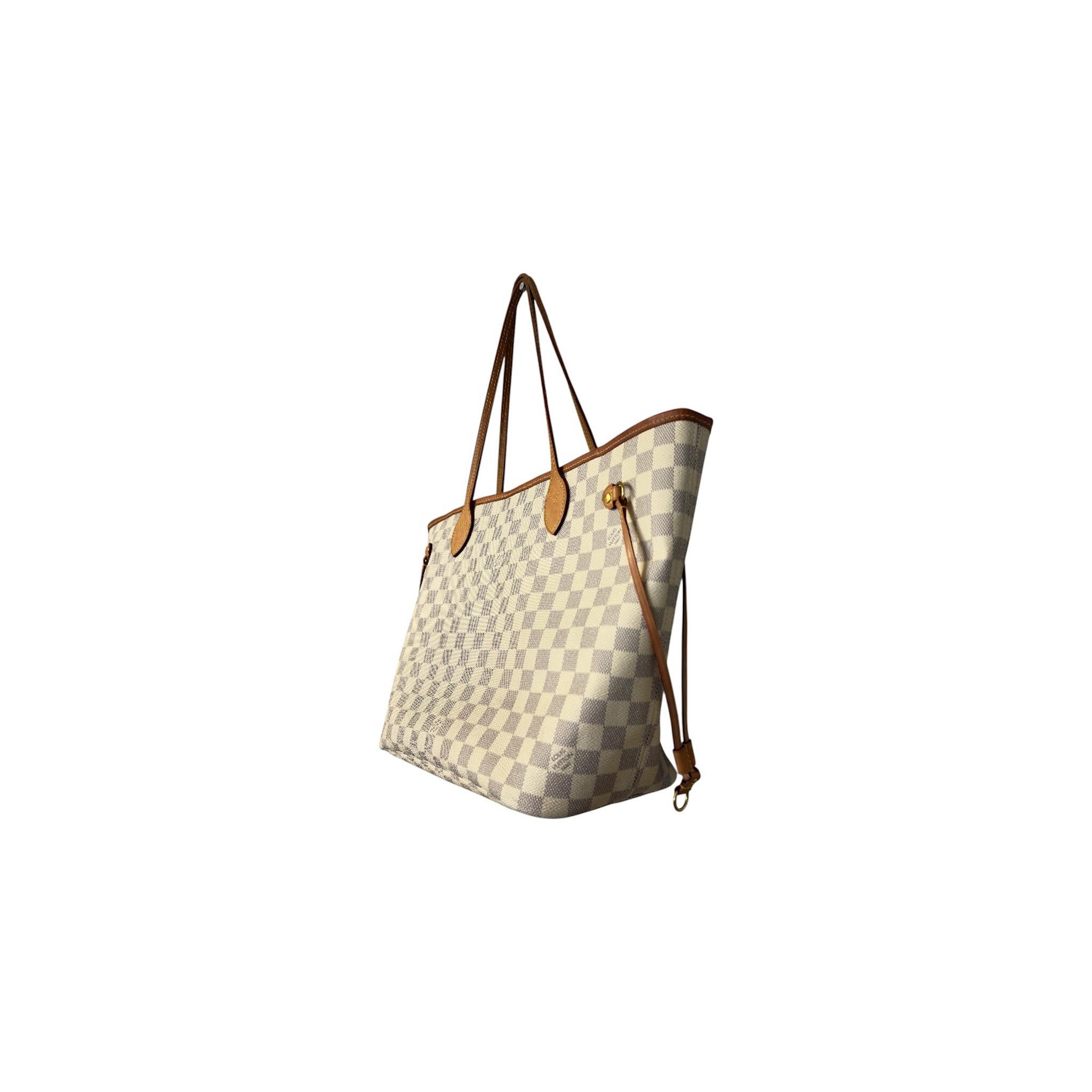 Louis Vuitton Damier Azur Neverfull MM Tote In condizioni buone in vendita a Scottsdale, AZ