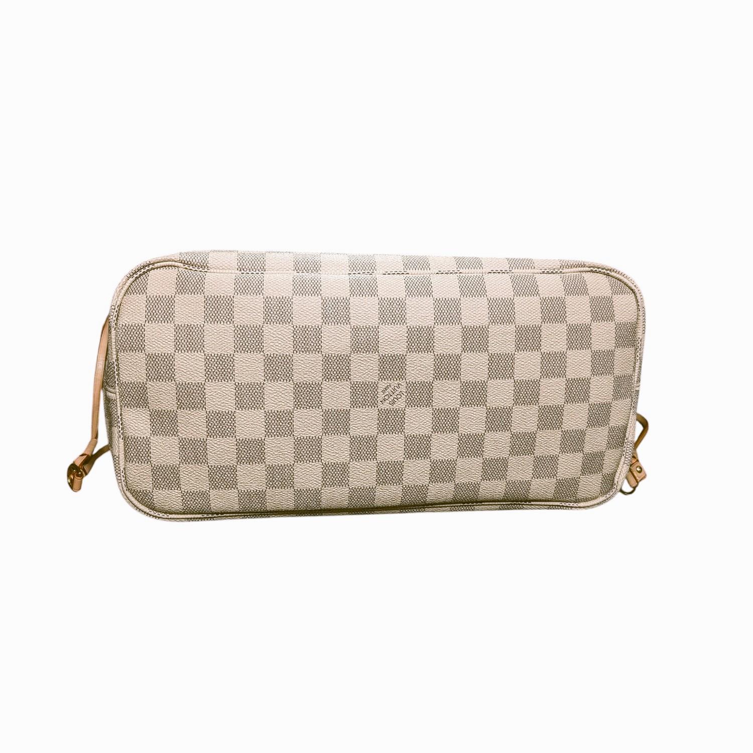 Women's or Men's Louis Vuitton Damier Azur Neverfull MM Tote Rose Ballerine For Sale