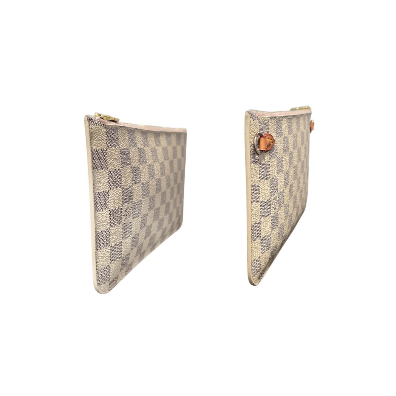 Louis Vuitton Damier Azur Neverfull Pochette Crossbody Bon état - En vente à Scottsdale, AZ