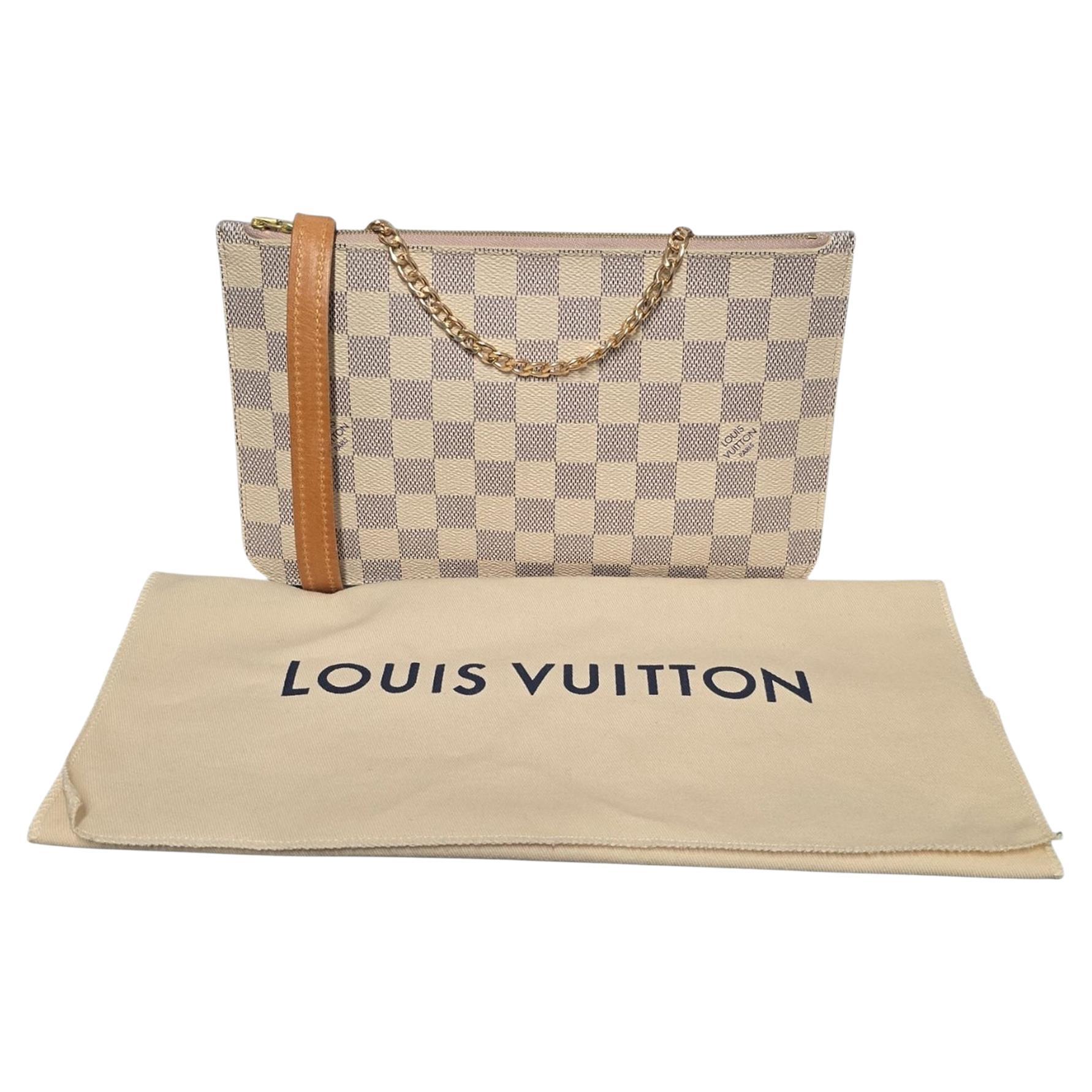 Louis Vuitton Damier Azur Neverfull Pochette Crossbody en vente