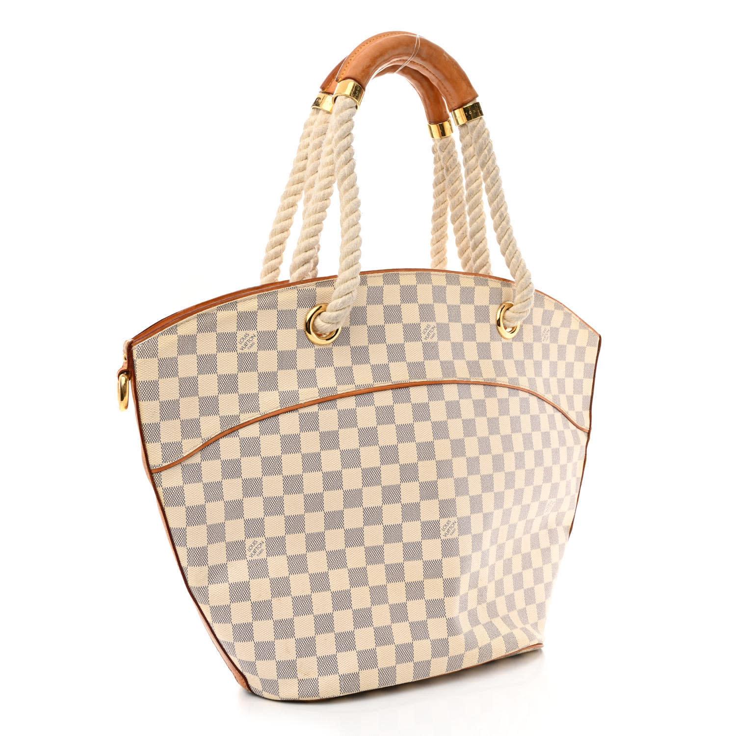 Beige Louis Vuitton Damier Azur Pampelonne Gm Tote For Sale