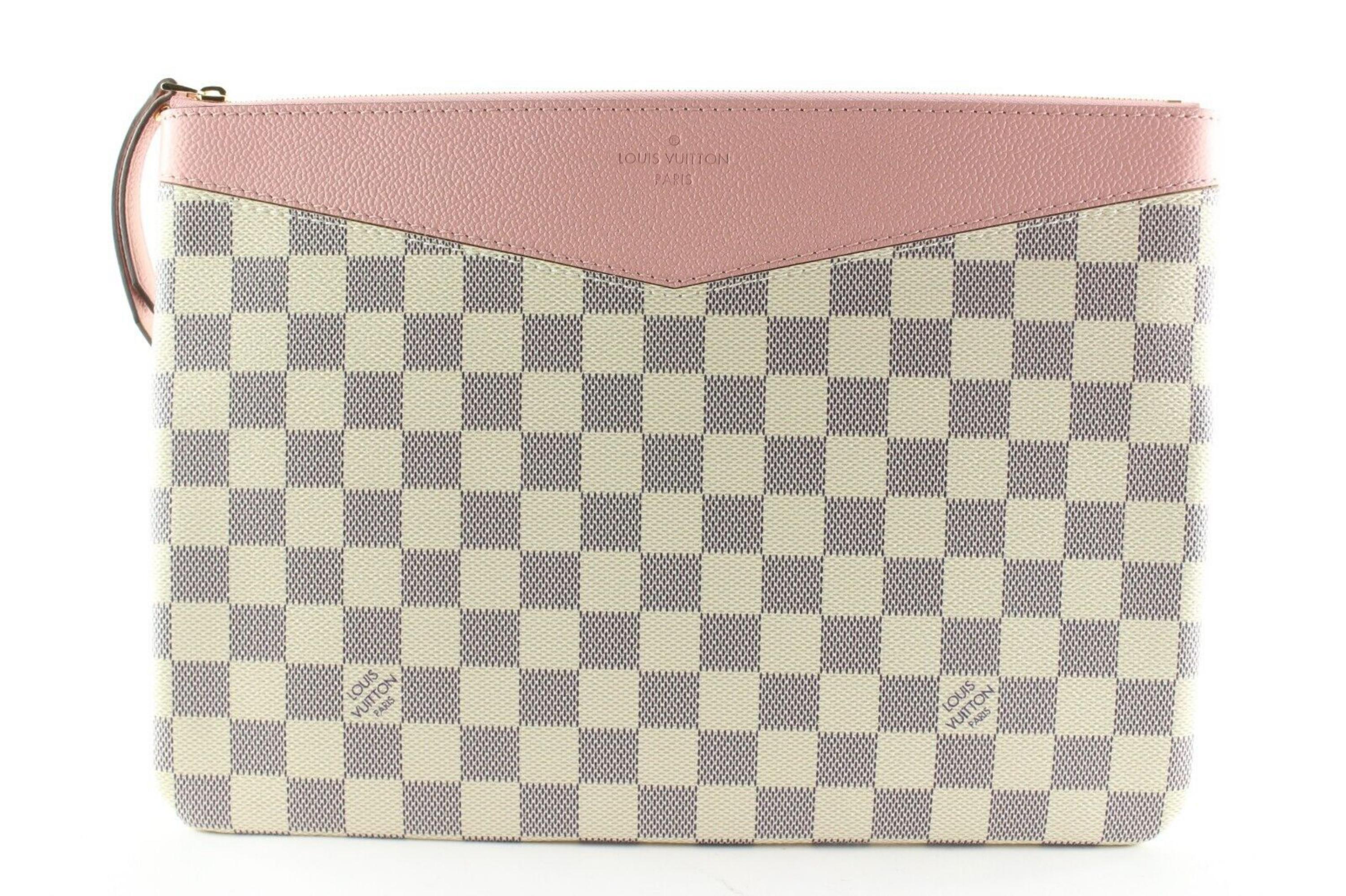 Louis Vuitton Damier Azur Pink Daily Pouch Zip Porfolio Clutch 8LU0224 For  Sale at 1stDibs