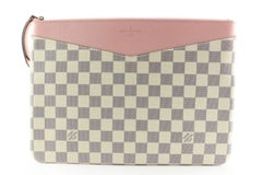 Louis Vuitton Damier Azur Pink Daily Pouch Zip Porfolio Clutch 8LU0224