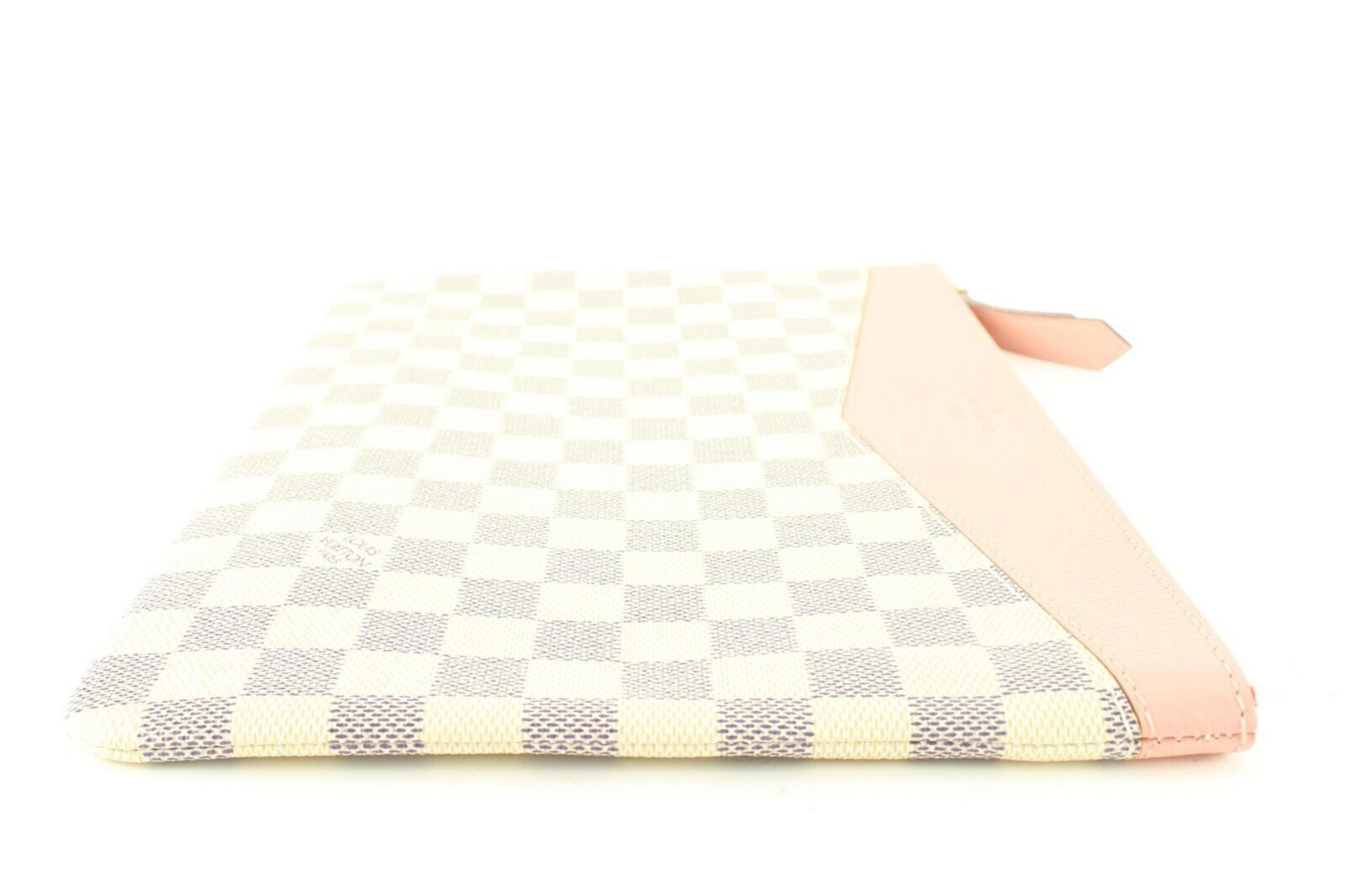 Louis Vuitton Damier Azur Pink Daily Pouch Zip Porfolio Clutch 8LU0224 In New Condition For Sale In Dix hills, NY