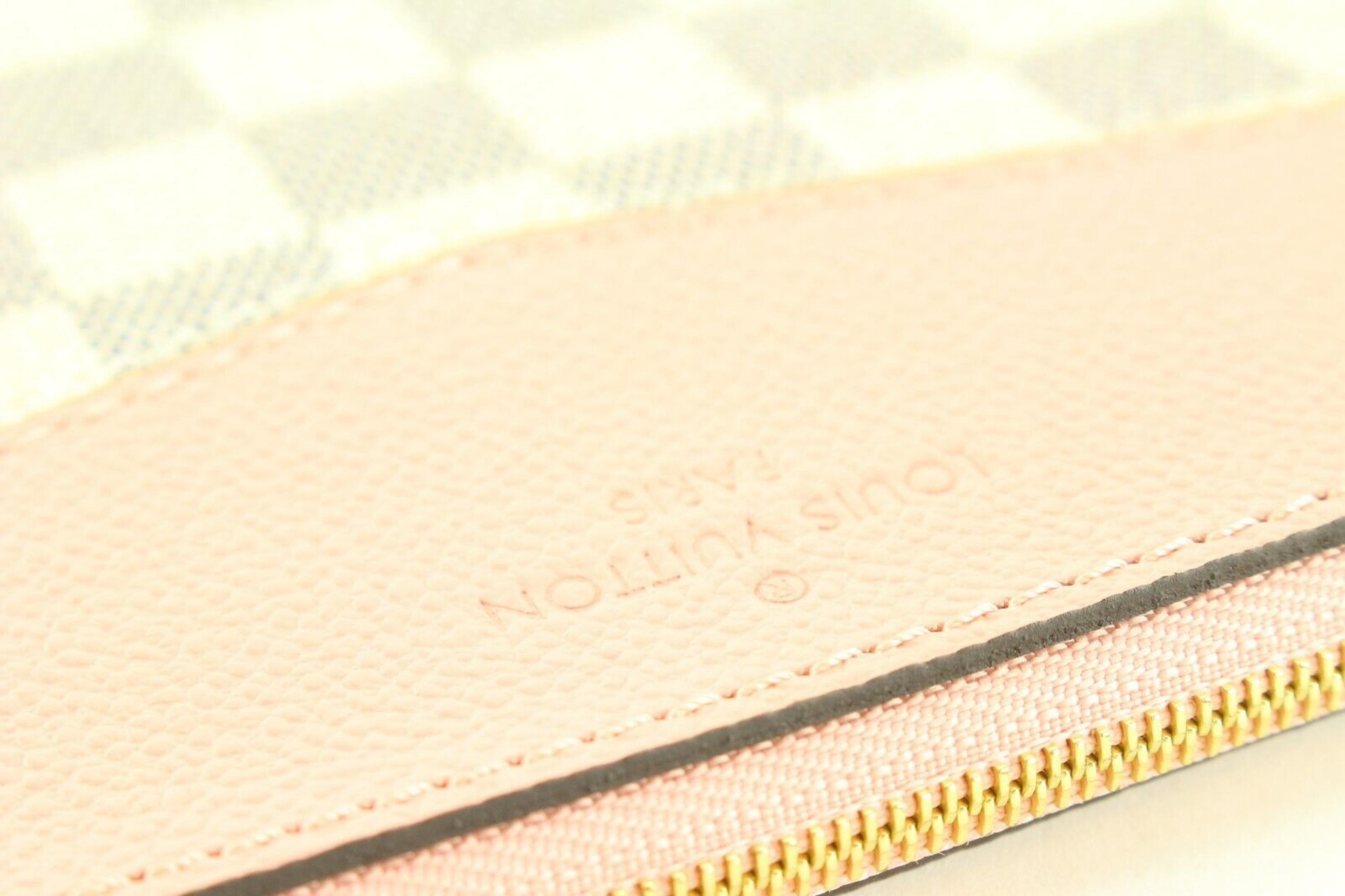 Louis Vuitton Damier Azur Pink Daily Pouch Zip Porfolio Clutch 8LU0224 For Sale 2