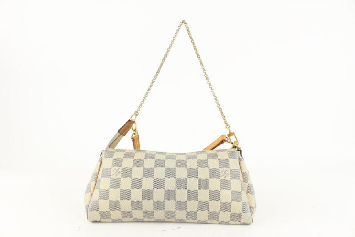 Louis Vuitton Damier Azur Pochette Eva 2way Crossbody Sophie 927lv36 In Good Condition For Sale In Dix hills, NY