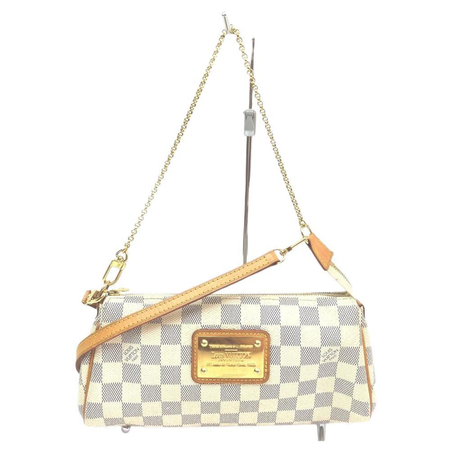 Louis Vuitton Eva Damier Azur 2way 868372 White Coated Canvas Cross Body  Bag For Sale at 1stDibs