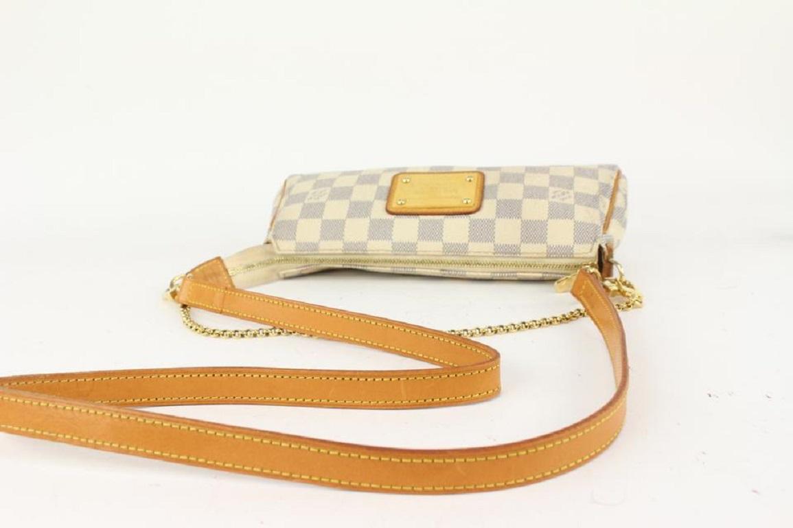 Louis Vuitton Damier Azur Pochette Eva Crossbody Bag Sophie 131lvs77 In Good Condition In Dix hills, NY