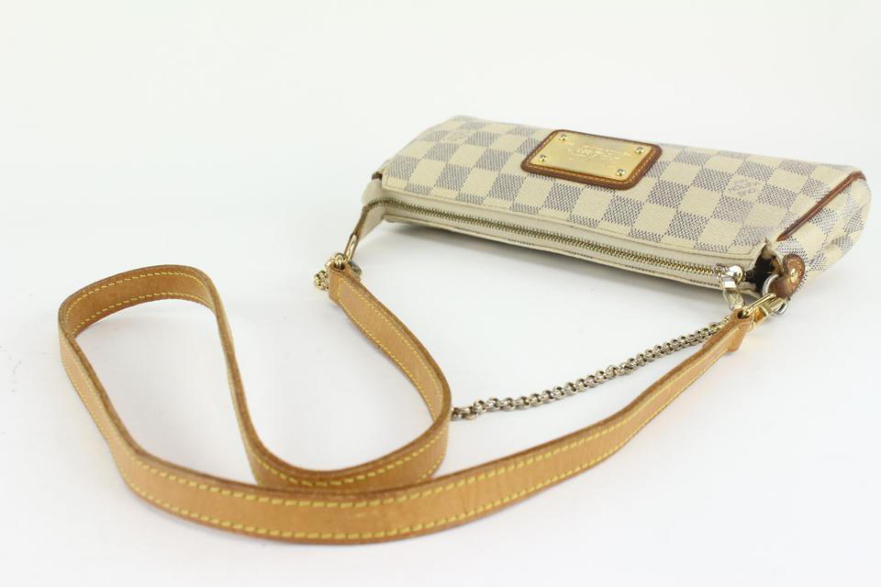 Beige Louis Vuitton Damier Azur Pochette Sophie 2way Eva Crossbody bag 1115lv23 For Sale