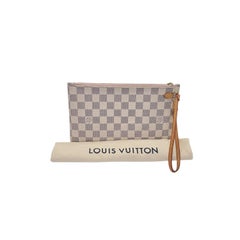 Louis Vuitton Damier Azur Pochette Wristlet Rose Ballerine