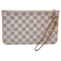Louis Vuitton Damier Azur Pochette Wristlet Rose Ballerine