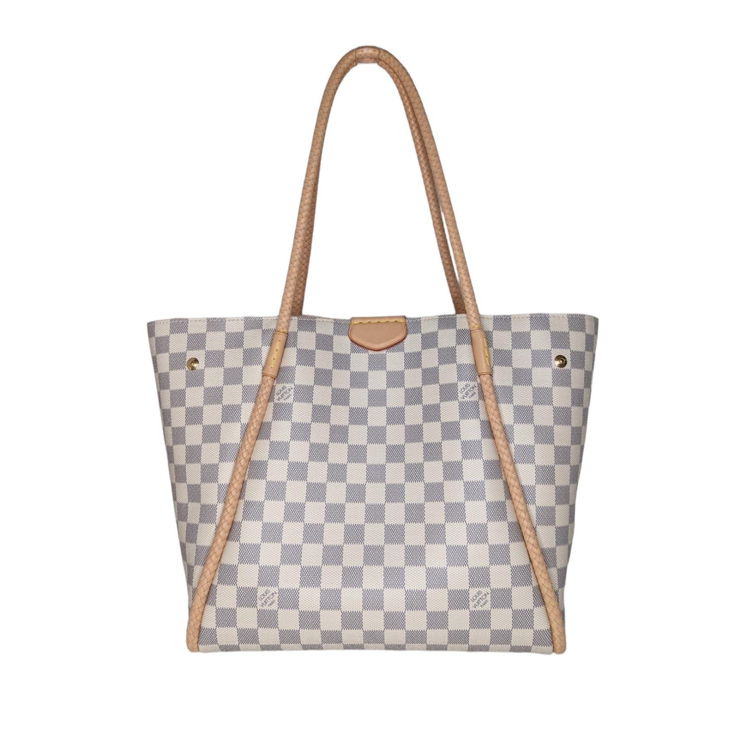 Louis Vuitton Damier Azur Propriano Rose Ballerine Tote In Excellent Condition In Scottsdale, AZ