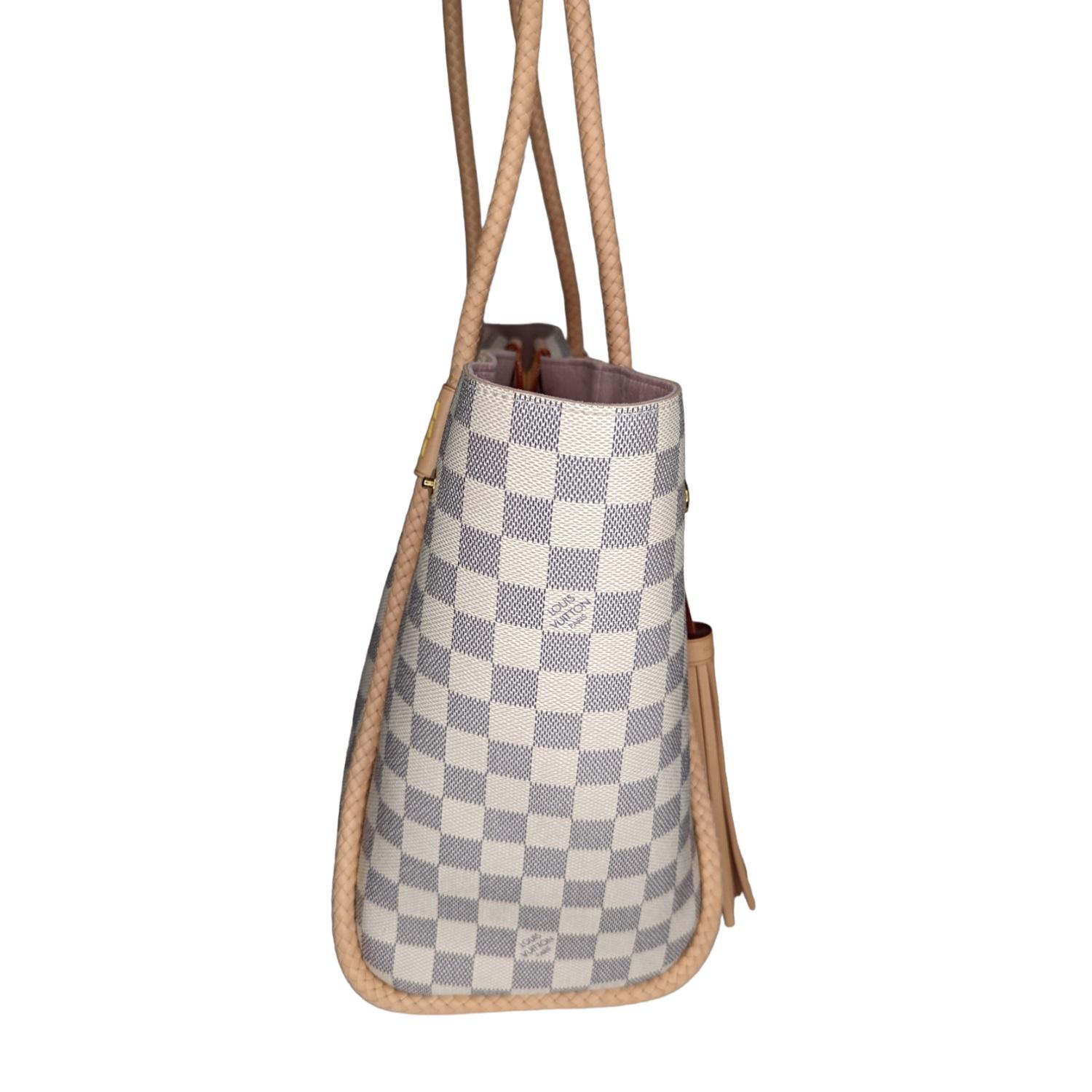 Women's Louis Vuitton Damier Azur Propriano Rose Ballerine Tote