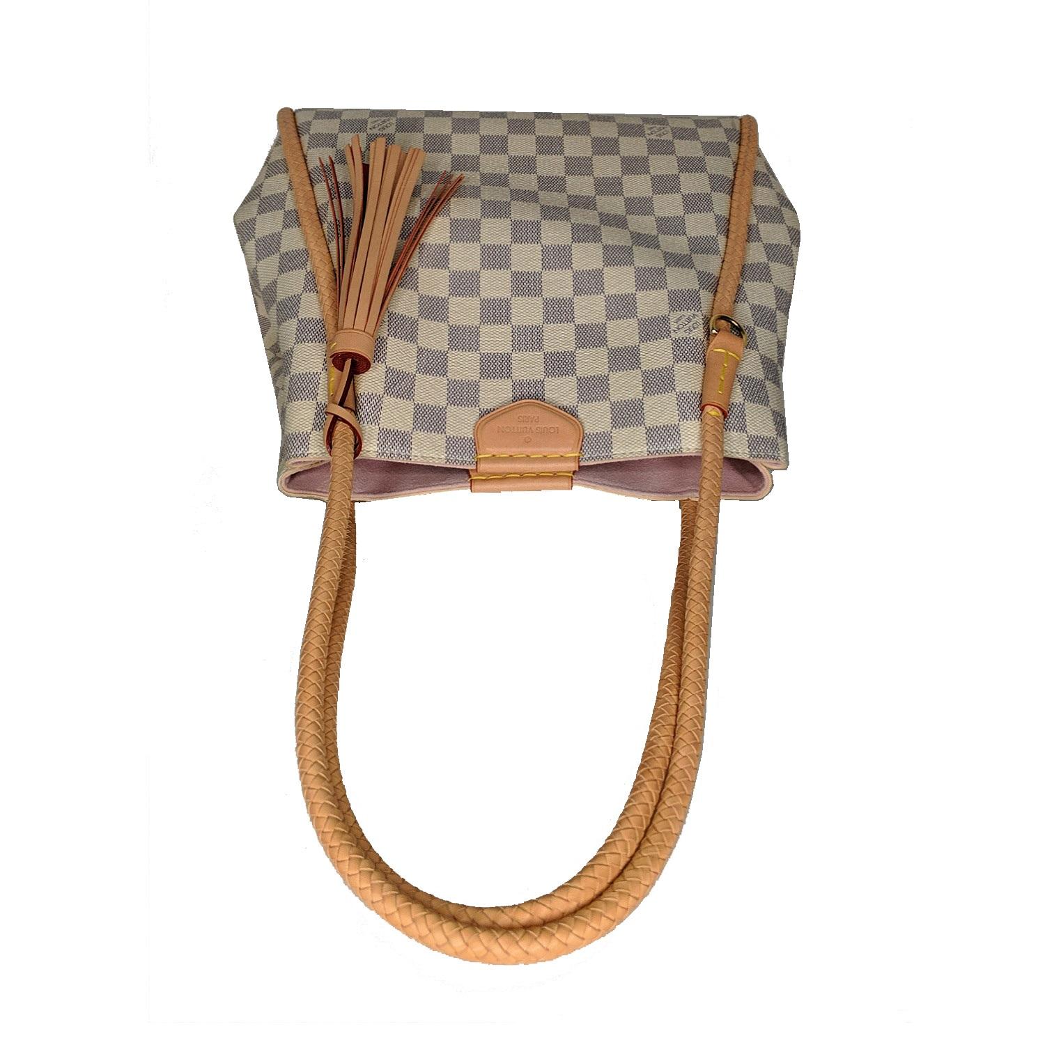Women's Louis Vuitton Damier Azur Propriano Rose Ballerine Tote