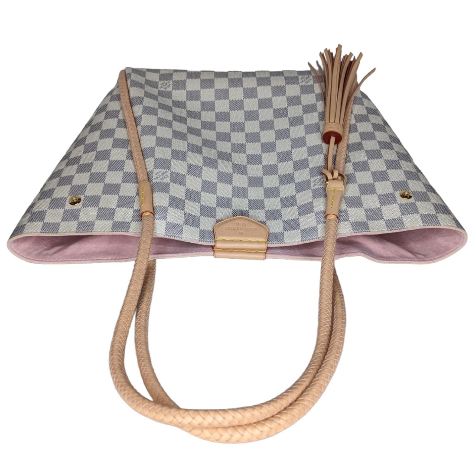 Louis Vuitton Damier Azur Propriano Rose Ballerine Tote 3