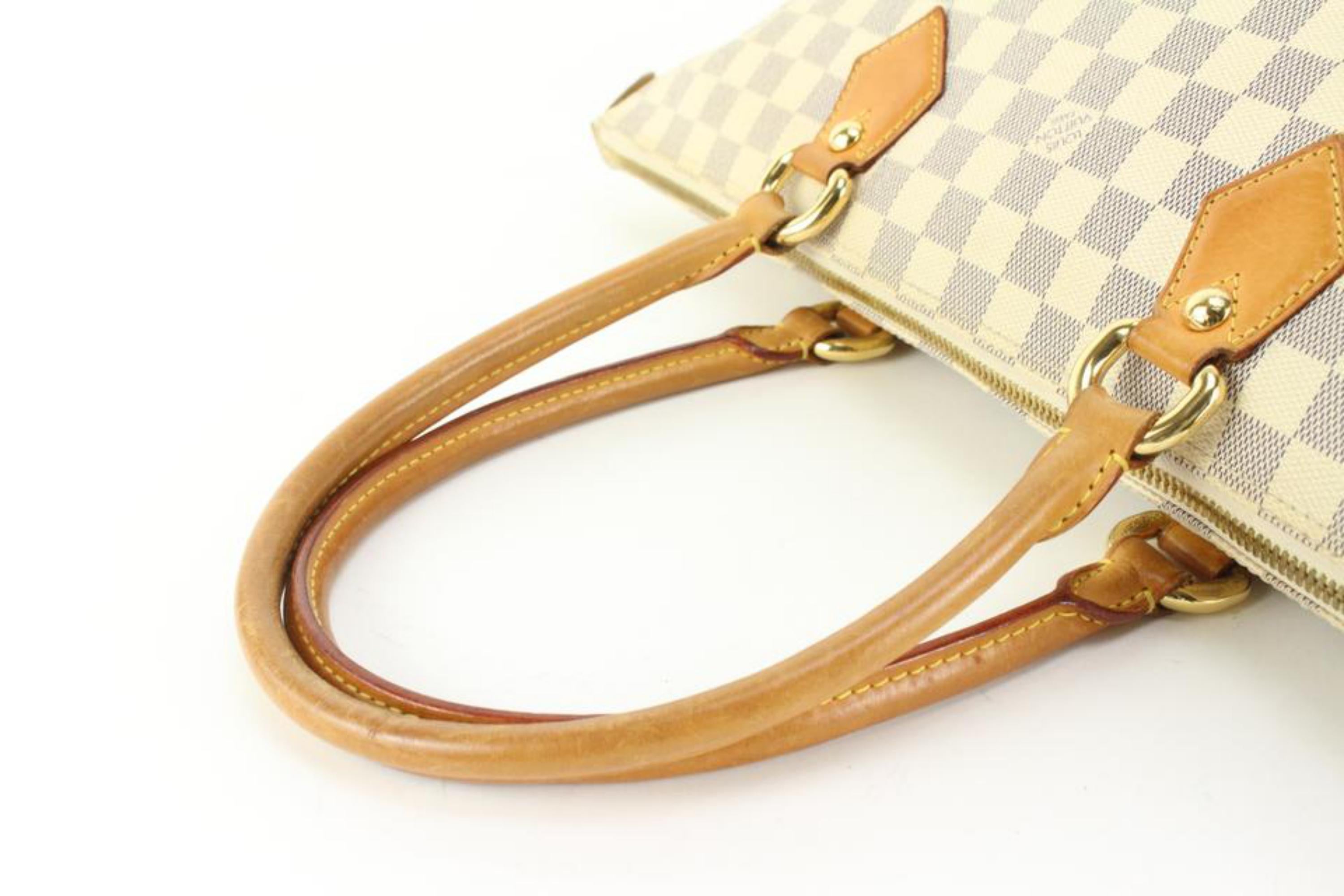 Louis Vuitton Damier Azur Saleya MM Zip Tote Bag 87lz56s In Good Condition For Sale In Dix hills, NY