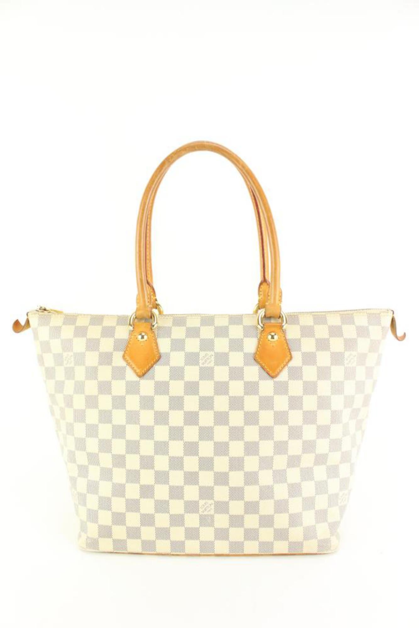 Women's Louis Vuitton Damier Azur Saleya MM Zip Tote Bag 87lz56s For Sale