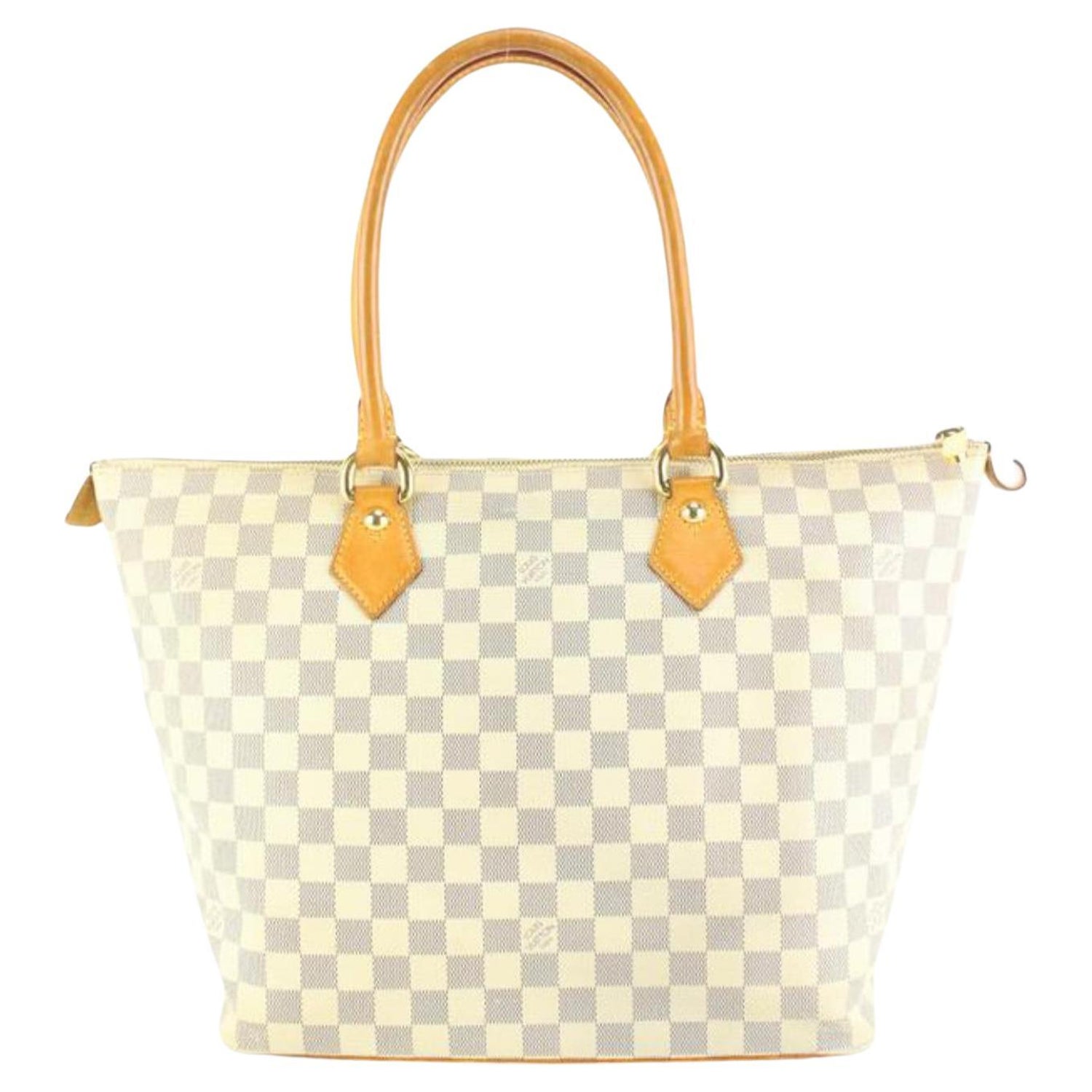 Louis Vuitton Damier Azur Saleya MM Zip Tote Bag 87lz56s For Sale at 1stDibs