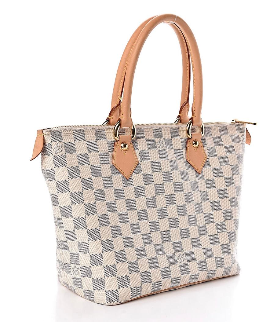 HOW TO CLEAN A LOUIS VUITTON SALEYA DAMIER AZURE BAG INSIDE OUT CANVAS AND  VACHETTA LEATHER 