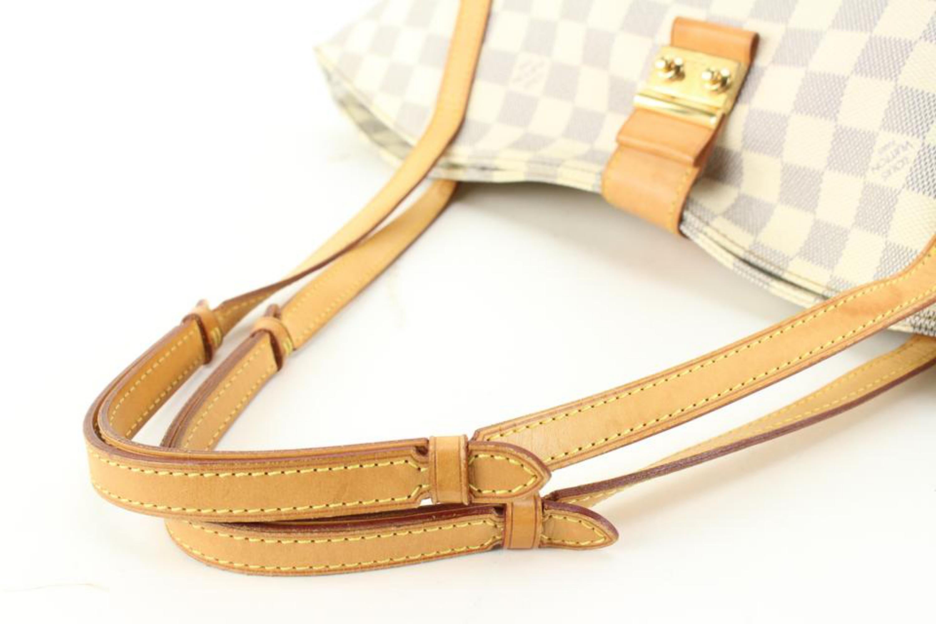 Beige Louis Vuitton Damier Azur Salina PM Tote Shoulder Bag 40lk76s For Sale