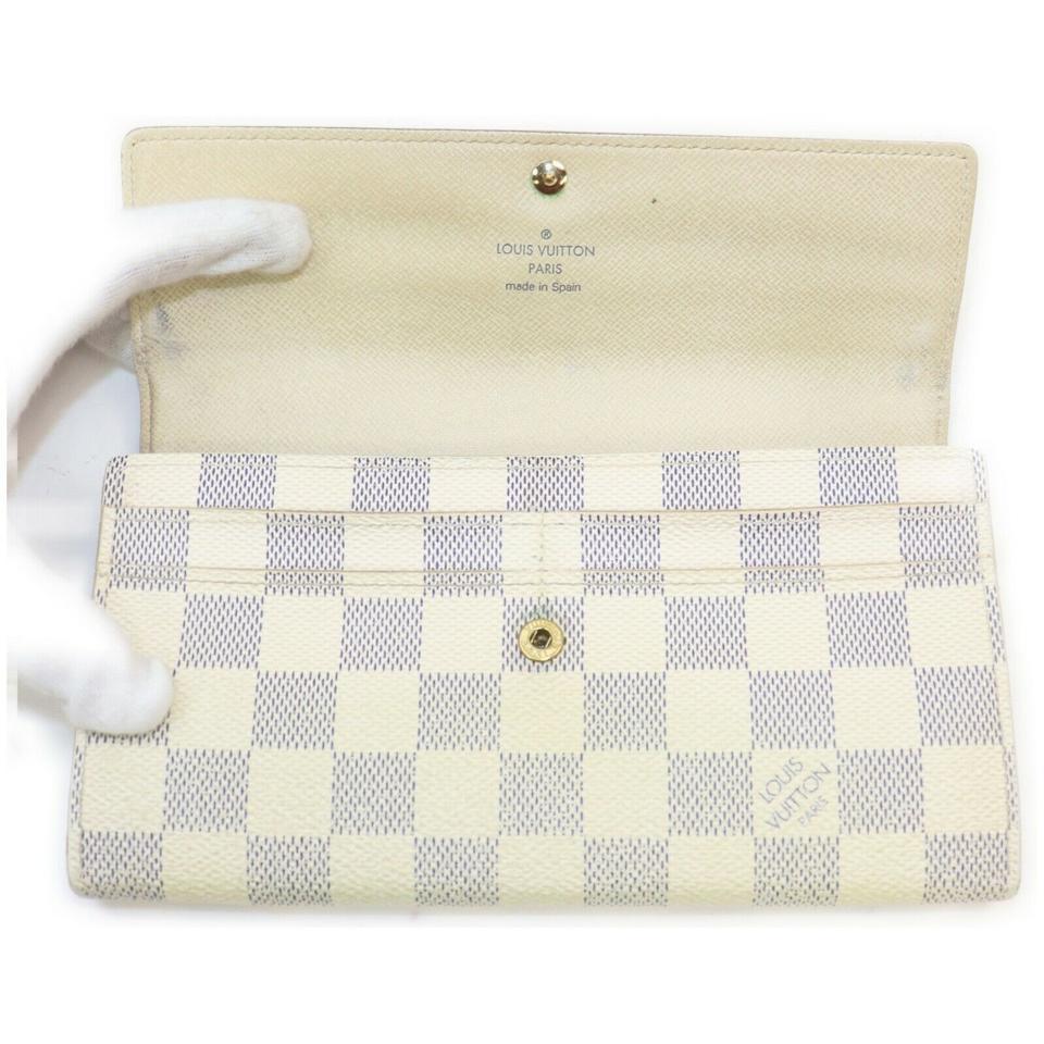Louis Vuitton Damier Azur Sarah Long Wallet Portefeuille Tresor 862200 In Good Condition In Dix hills, NY