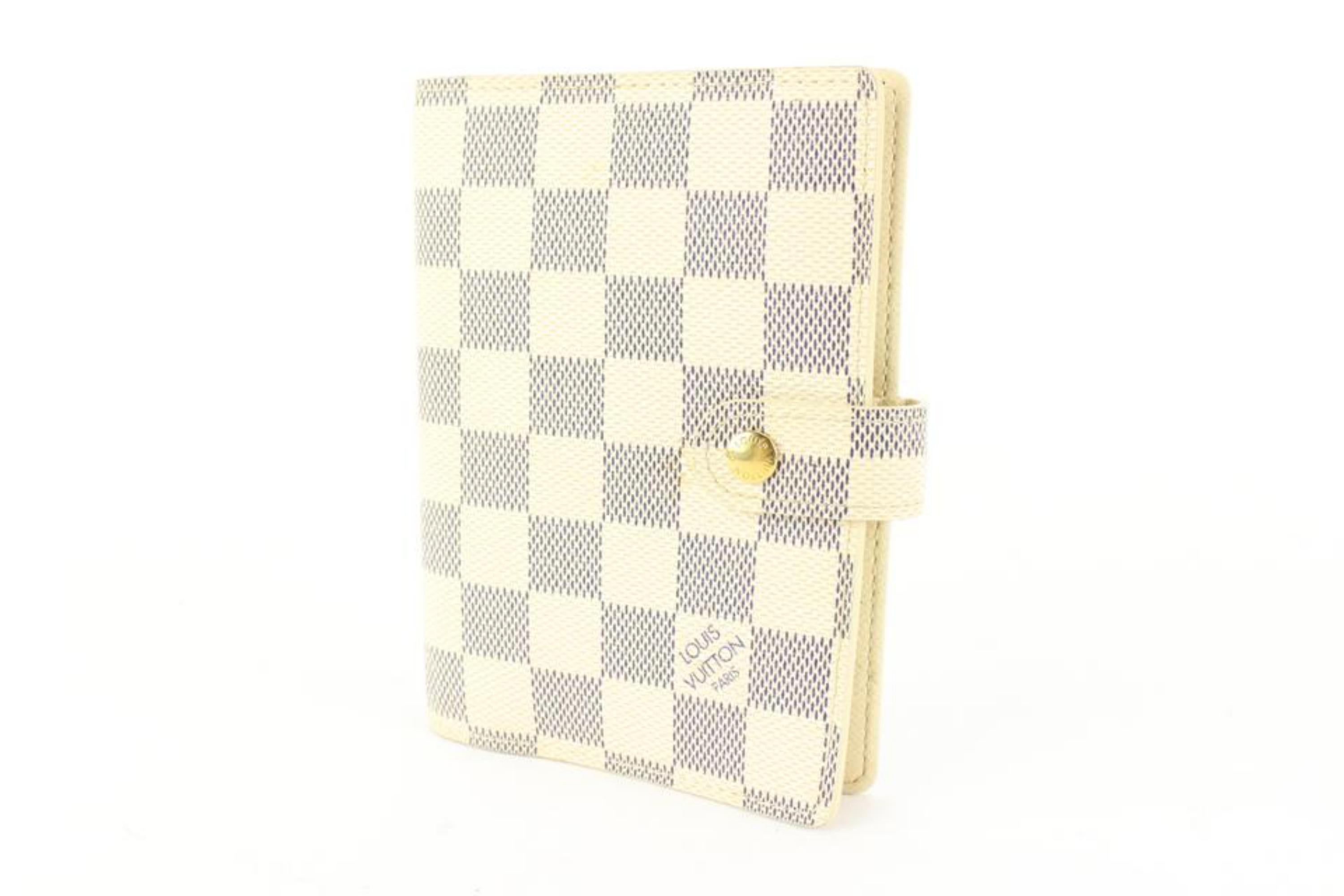 Louis Vuitton Damier Azur Agenda Anillo Pequeño PM 40lk510s en venta 5