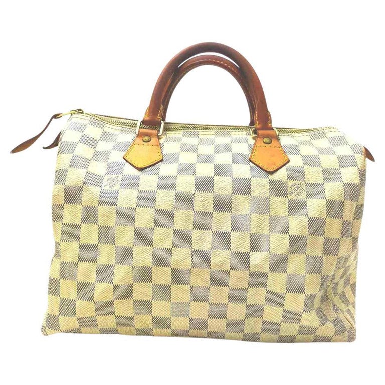 Louis Vuitton Totally Mm Zip 860060 Cream Damier Azur Canvas Tote For Sale  at 1stDibs