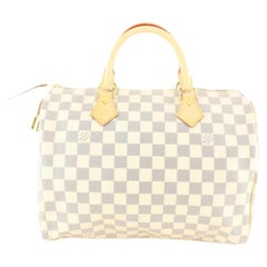 Louis Vuitton Damier Azur Speedy 30 Satchel MM 52lv825s