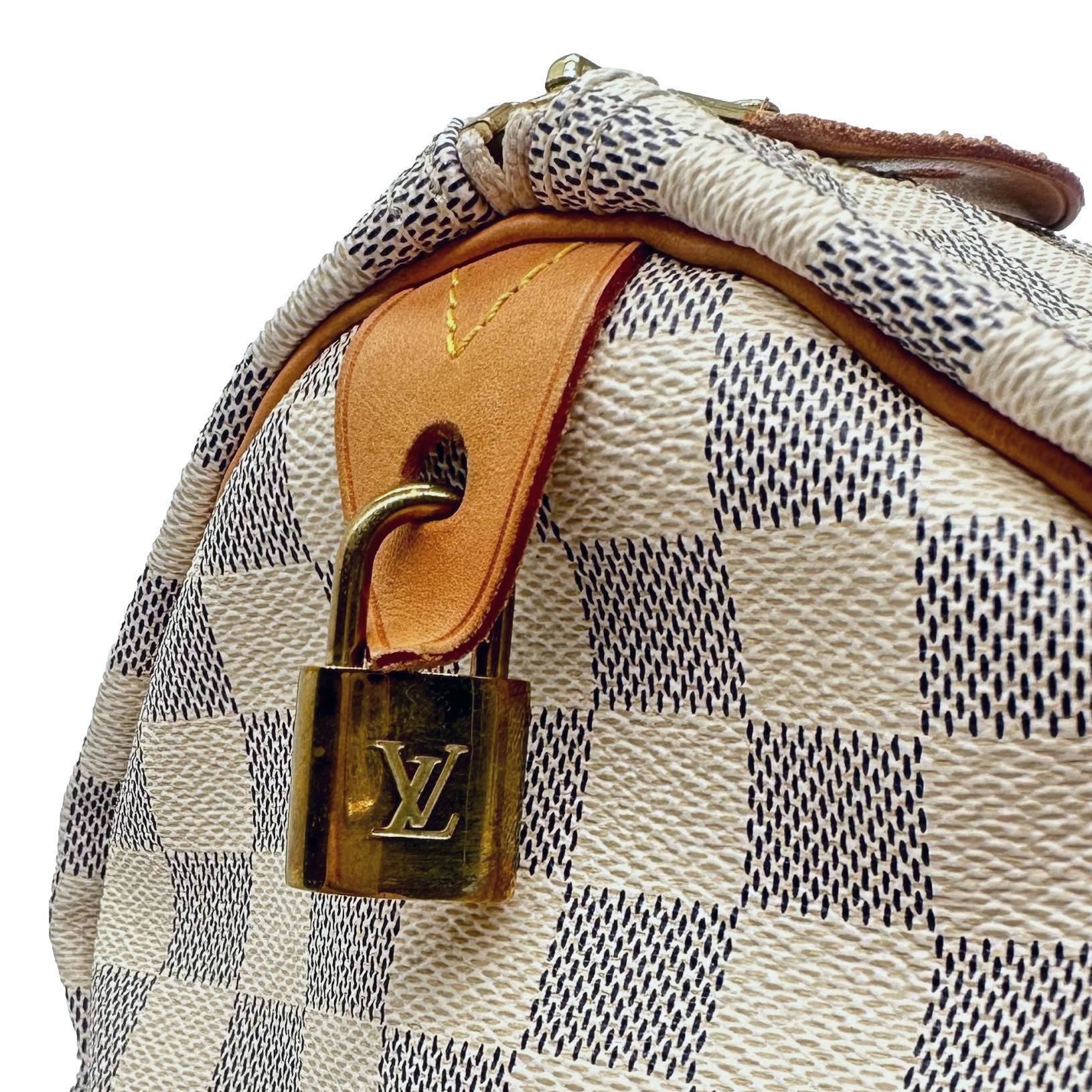 Louis Vuitton Damier Azur Speedy 30 Top Handle Bag, France 2010. For Sale 6