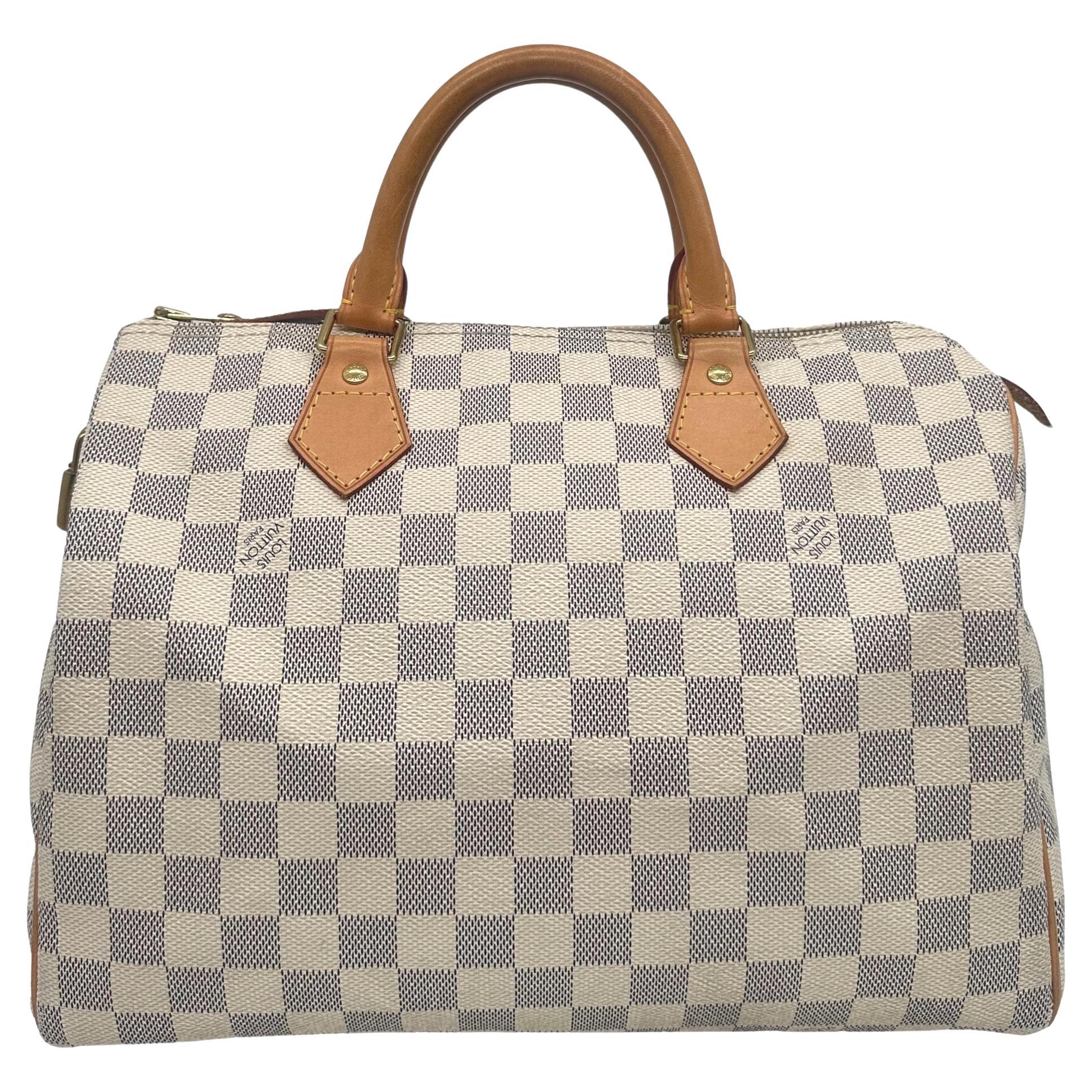 Louis Vuitton Damier Azur Speedy 30 Top Handle Bag, France 2010. For Sale