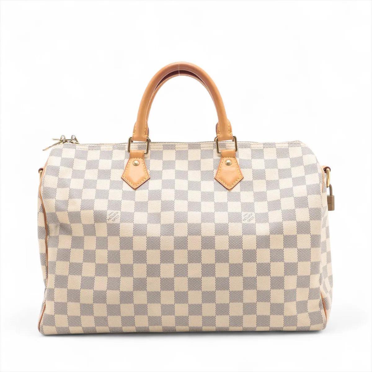 Louis Vuitton Damier Azur Speedy 35 (Beige) im Angebot